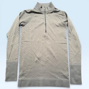 Lululemon Pullover Womens Small Blue Textured 1/4 Zip Mock Neck Top Athletic